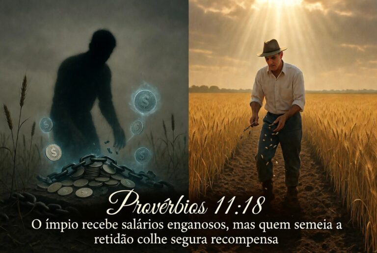 O ímpio recebe salários enganosos, mas quem semeia a retidão colhe segura recompensa. Provérbios 11:18