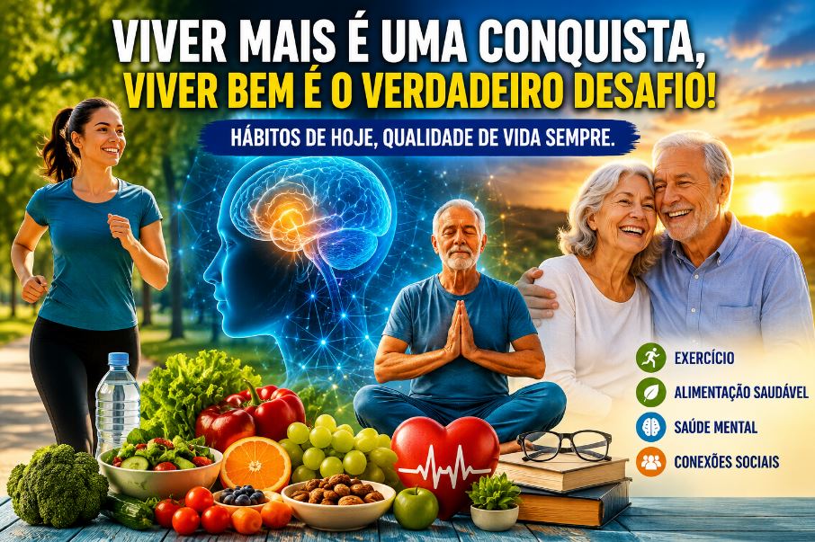 Viver mais não significa viver melhor. Descubra a diferença entre longevidade e envelhecimento saudável e conheça os hábitos que ajudam a aumentar a qualidade de vida.