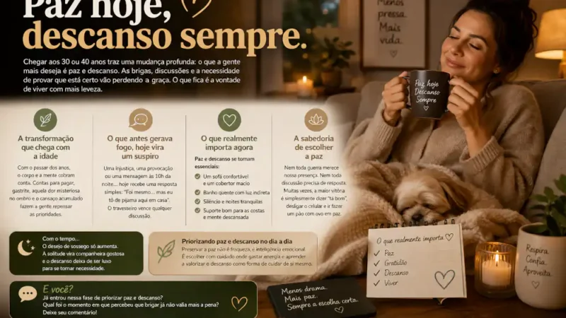 Depois dos 30 ou 40 Anos: Só Quero Paz e Descanso