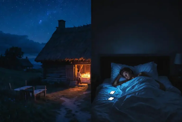 Sono bifásico - O antigo ritmo do sono humano: primeiro sono, vigília noturna e segundo sono — um padrão natural que a modernidade alterou.